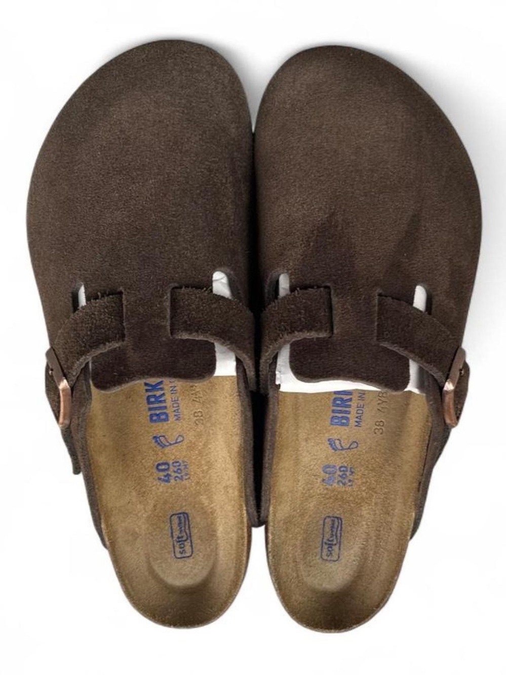 Birkenstock Boston Soft Footbed Mocha Brown Suede Clogs EU 40 Womens  9 Mens 7 R - Picture 5 of 8